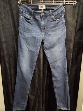 PAIGE Women's Blue Straight Leg Jeans